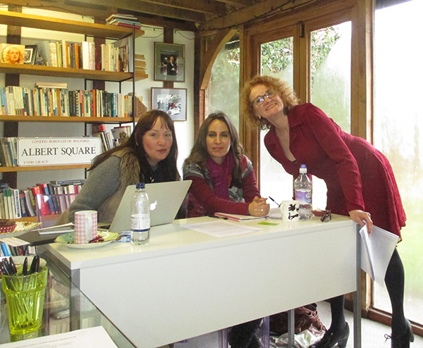 Me and a couple of writers getting to grips with their treatments.